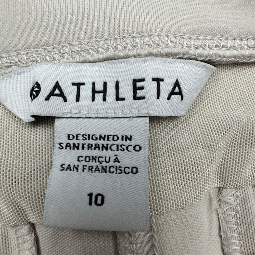 Athleta Headlands Hybrid Pants Womens 10 Cream Crop Stretch Comfort Minimalist - Picture 8 of 15